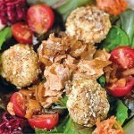 Wild Salmon Salad with Goat Cheese Medallions